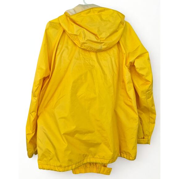 L L Bean Gortex Rain Work Gear Mens Med Yellow Jacket with Hood & Pants - Picture 2 of 12